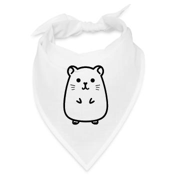 Hamster - Bandana Dreieckstuch - Weiß - Vorne