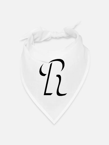 Letter R, Name, der Buchstabe R - Bandana Dreieckstuch - Weiß