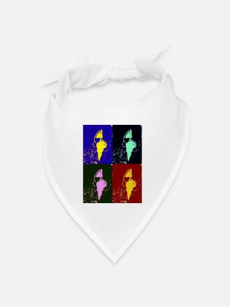 Mediterrane Schalentiere - Bandana Dreieckstuch - Weiß