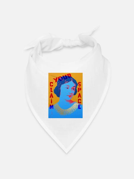 Zeitlose Pop Art Frau mit Farbkontrast - Bandana Dreieckstuch - Weiß