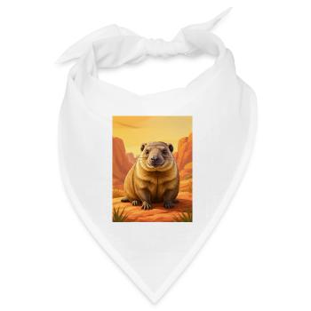 Realistic cute Comic Rock Hyrax - Bandana Dreieckstuch - Weiß - Vorne