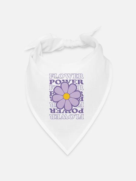 Flower-Power - Bandana Dreieckstuch - Weiß
