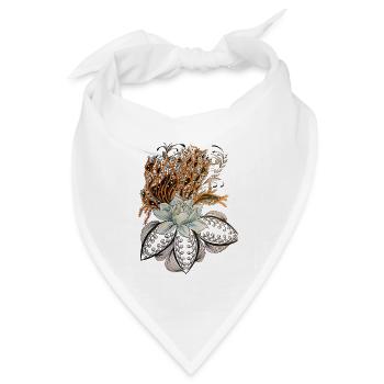 Korallenblüte mit Lotuslanzen - Bandana Dreieckstuch - Weiß - Vorne