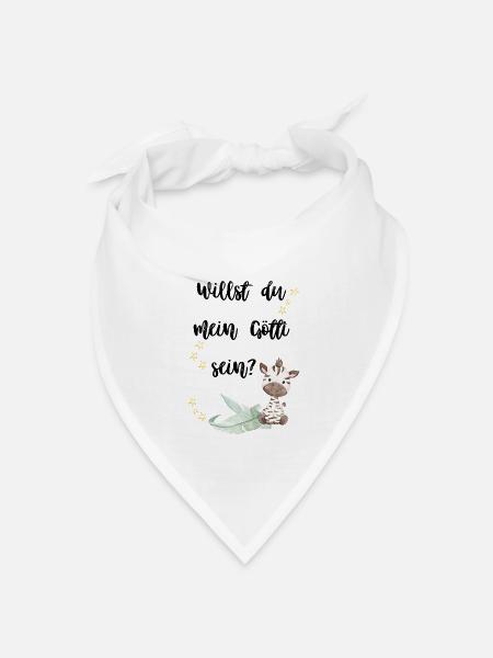 Willst du mein Götti sein? - Bandana Dreieckstuch - Weiß