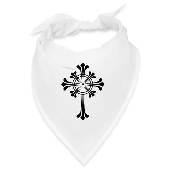 schwarzes Kreuz - Bandana Dreieckstuch - Weiß - Vorne