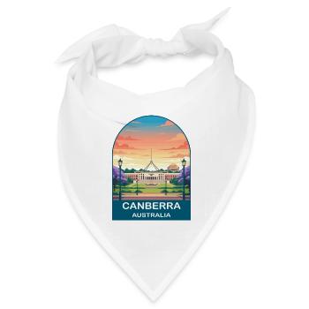 Canberra, Australiens Parlamentsgebäude, Reisekunst - Bandana Dreieckstuch - Weiß - Vorne