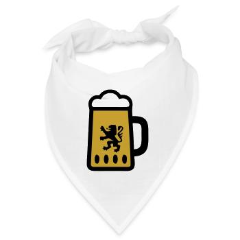 Maßkrug Bier Bayern Löwen Wappen Volksfest - Bandana Dreieckstuch - Weiß - Vorne