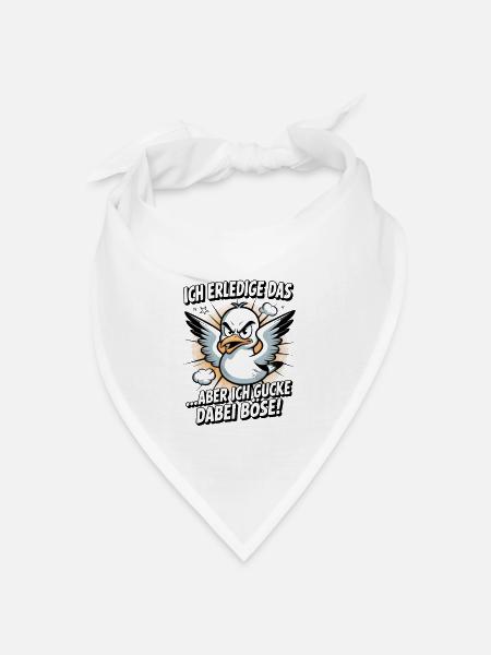 Ich erledige das Möwe Witziger Vogel - Bandana Dreieckstuch - Weiß