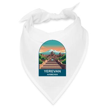 Jerewan Armenien Berg Ararat Vintage Reisekunst - Bandana Dreieckstuch - Weiß - Vorne