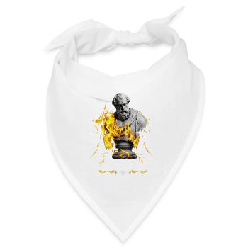 Flammenstatue mit Feuerzauber - Bandana Dreieckstuch - Weiß - Vorne
