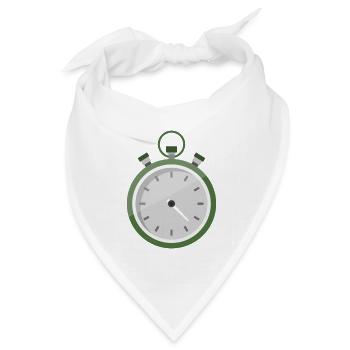 Stoppuhr - Bandana Dreieckstuch - Weiß - Vorne
