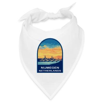 Nijmeger Niederlande Waalbrücke Reiseabzeichen - Bandana Dreieckstuch - Weiß - Vorne