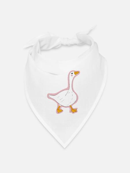 Rosa Kontur Ente Cartoon - Bandana Dreieckstuch - Weiß