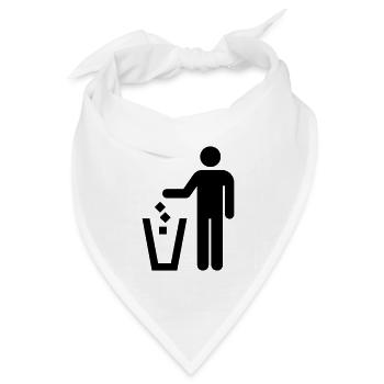 Mülleimer,Müll,Ordnung - Bandana Dreieckstuch - Weiß - Vorne