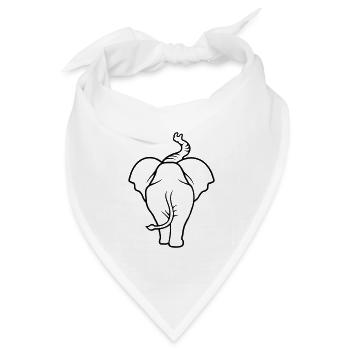 elefant 1 - Bandana Dreieckstuch - Weiß - Vorne
