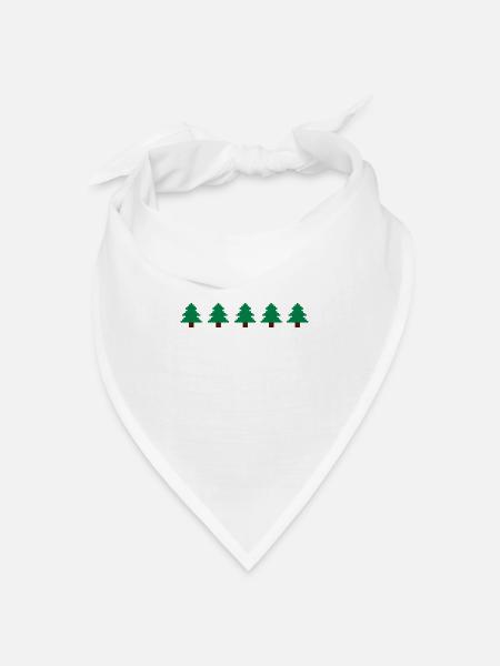 Weihnachtsbäume Pixel - Bandana Dreieckstuch - Weiß