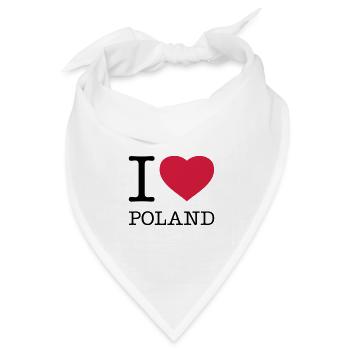 I LOVE POLAND Polen Polska - Bandana Dreieckstuch - Weiß - Vorne