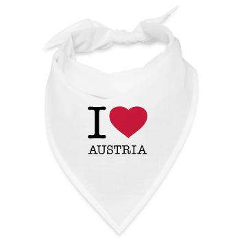 I LOVE AUSTRIA Österreich - Bandana Dreieckstuch - Weiß - Vorne
