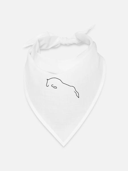 Springpferd - Bandana Dreieckstuch - Weiß