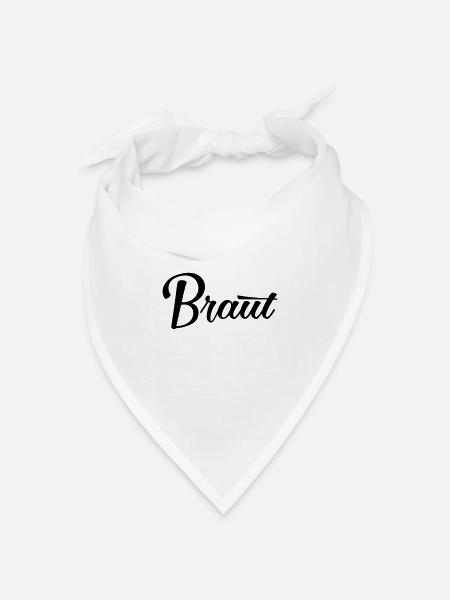 Braut Bride JGA Hochzeit stag do Polterabend - Bandana Dreieckstuch - Weiß