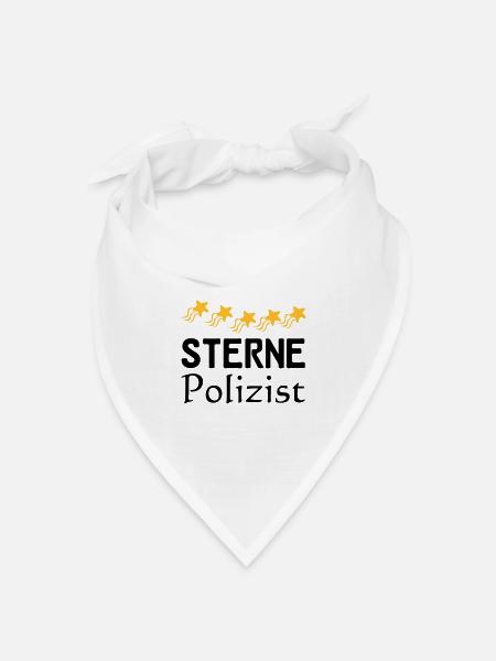 Sterne Polizist Geschenk - Bandana Dreieckstuch - Weiß