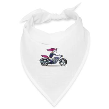 Badass Unicorn - Einhorn - Bandana Dreieckstuch - Weiß - Vorne