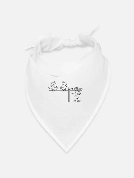 be different be you Vogel - Bandana Dreieckstuch - Weiß