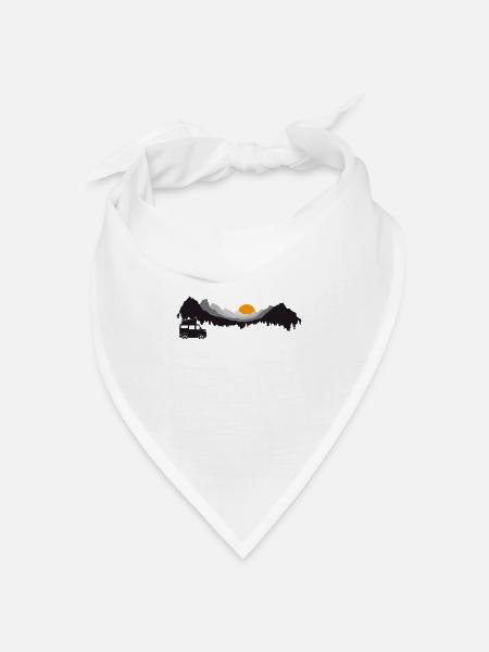 Camping in den Bergen - Bandana Dreieckstuch - Weiß