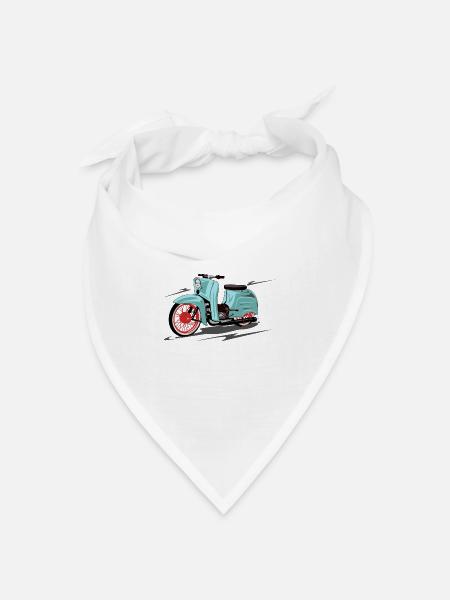 Simson Schwalbe mint, peppermint - Bandana Dreieckstuch - Weiß