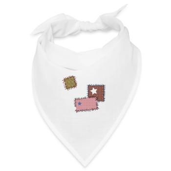 Flicken Reparatur Patchwork Stern Nähen Naht Nadel - Bandana Dreieckstuch - Weiß - Vorne