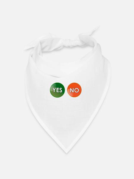 Ja oder nein? - Bandana Dreieckstuch - Weiß