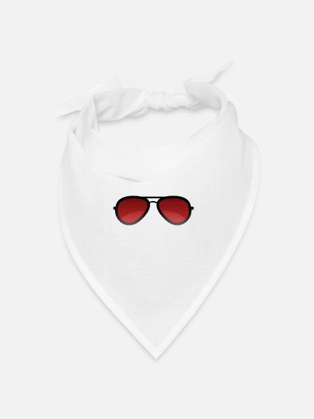 Sonnenbrille Pilotenbrille - Bandana Dreieckstuch - Weiß