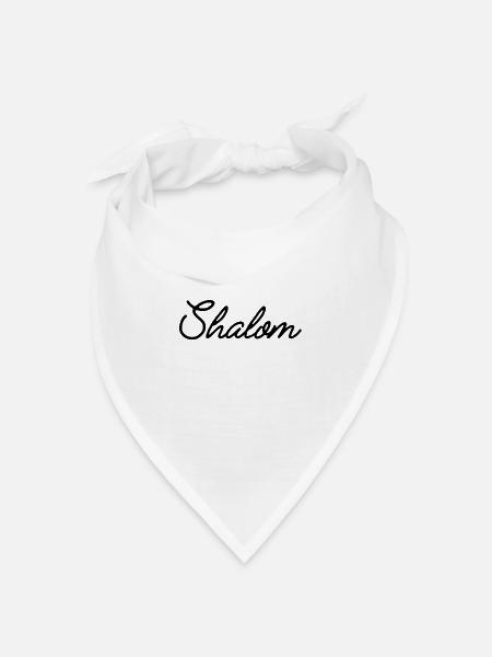 Shalom - Bandana Dreieckstuch - Weiß