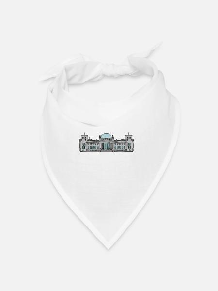 Reichstagsgebäude BERLIN - Bandana Dreieckstuch - Weiß