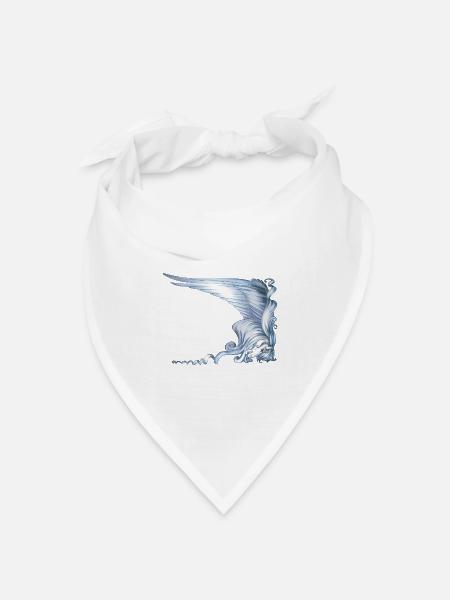 Pegasus-Kopf mit großen Flügeln - Bandana Dreieckstuch - Weiß