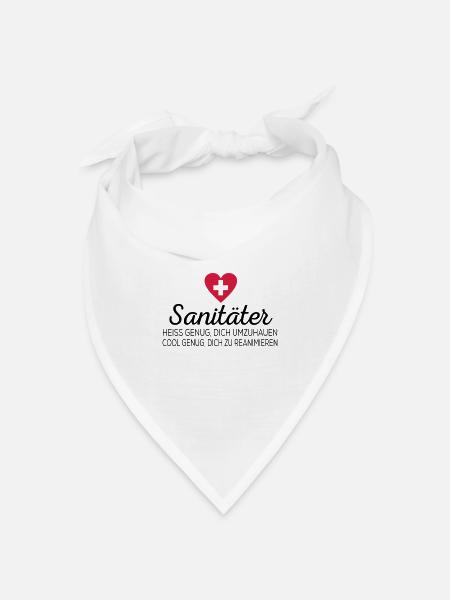 Sanitäter - Bandana Dreieckstuch - Weiß