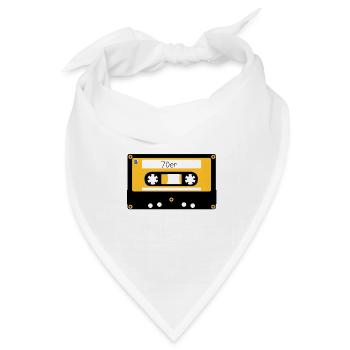Kassette 70er - Bandana Dreieckstuch - Weiß - Vorne