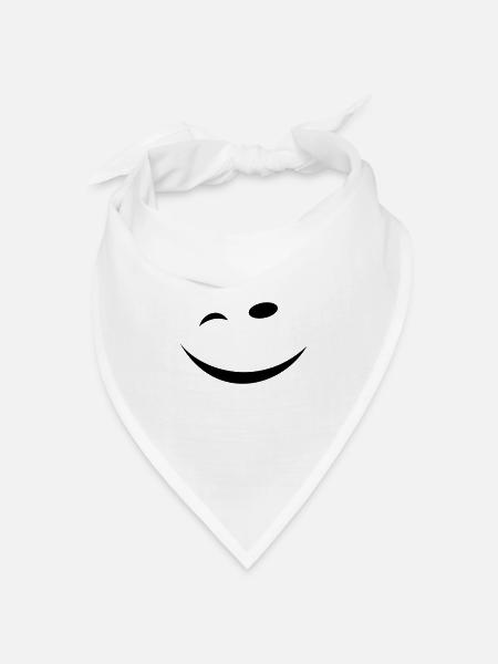 Zwinkersmiley - Bandana Dreieckstuch - Weiß