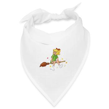 Bibi Blocksberg auf Kartoffelbrei Hexsterne - Bandana Dreieckstuch - Weiß - Vorne