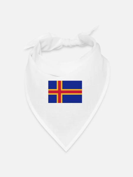 drapeau_aland - Bandana Dreieckstuch - Weiß