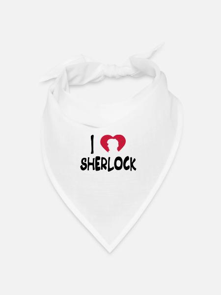 ich liebe sherlock - Bandana Dreieckstuch - Weiß