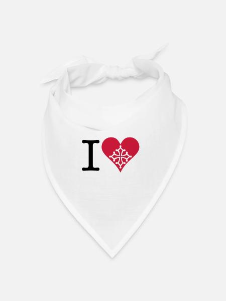 Ich liebe Okzitanisch 2C - Bandana Dreieckstuch - Weiß