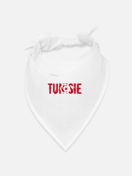logo_flag_grunge_tunisie - Bandana Dreieckstuch - Weiß