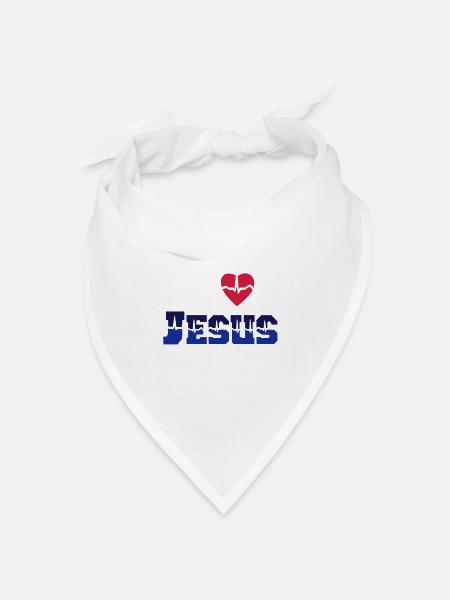 Jesus liebt ... - Bandana Dreieckstuch - Weiß