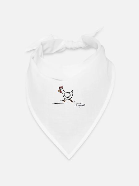 Huhn Berta - Bandana Dreieckstuch - Weiß