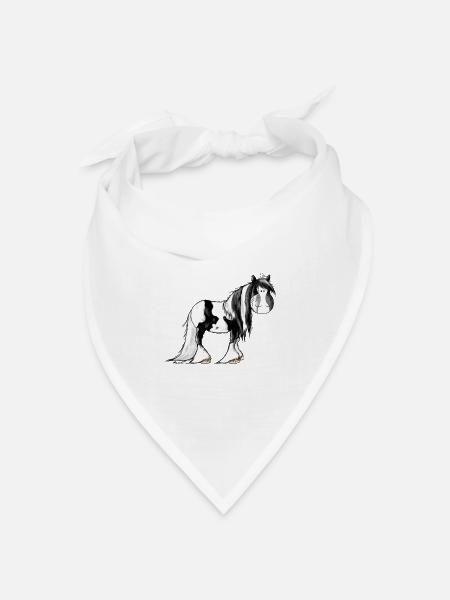 Irish Tinker Pferd - Pinto - Bandana Dreieckstuch - Weiß