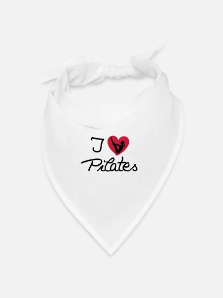 I love Pilates (3) - Bandana Dreieckstuch - Weiß