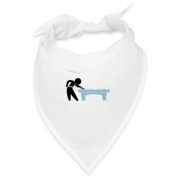 Ein Billardspieler steht am Billardtisch - Bandana Dreieckstuch - Weiß - Vorne
