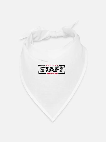 Staff Member Freunde Team Mitarbeiter Crew Logo - Bandana Dreieckstuch - Weiß