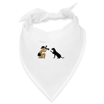 Fotograf Journalist Hund - Bandana Dreieckstuch - Weiß - Vorne